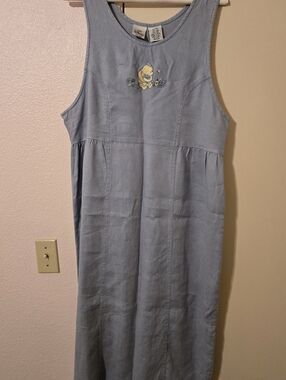 Vintage Disney Light Blue Sleeveless Dress with Classic Winnie The Pooh